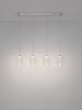 Lampa wisząca wielopunktowa LED srebrna owalna szklana minimalistyczna uniwersalna Luces Exclusivas
